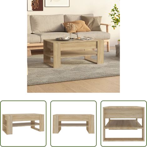 vidaXL Wohnzimmer Couchtisch - Couchtisch Sonoma-Eiche 102x55x45 cm Holzwerkstoff