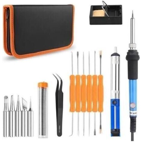 Fer à souder 60W avec température réglable – Kit complet avec mallette de transport – Technologie de chauffage céramique rapide – Fuienko