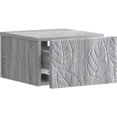 Comodino Armadio da Notte Mobiletto da notte a muro Sonoma grigio 49 x 34,5 x 20 cm (1/5)