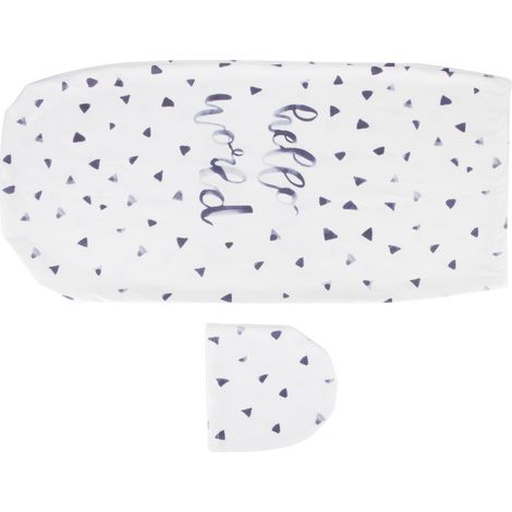Sac de couchage nouveau-né imprimé, lange de sommeil avec bonnet pour bébé garçon 0-3 mois (1/5)