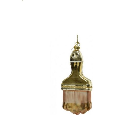 PENDAGLIO VETRO PENNELLO ORO/MARRONE 5X2,2XH.13CM