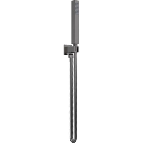Nuie Brushed Pewter Square Outlet Elbow with Parking Bracket and Kit - A7264