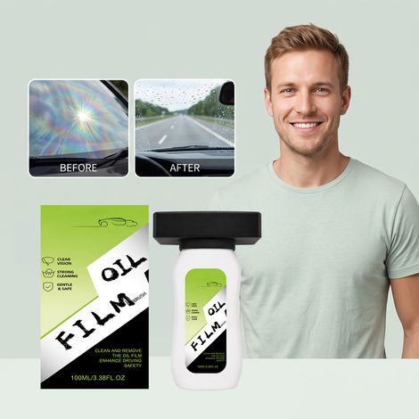 Tragbare Glasreinigungsbürste zur Entfernung von Ölfilmen an Windschutzscheiben, zur Glaspflege, Fleckenentfernung und Ölfilmentfernung – 100 ml -- BIEMMEDUE (1/5)