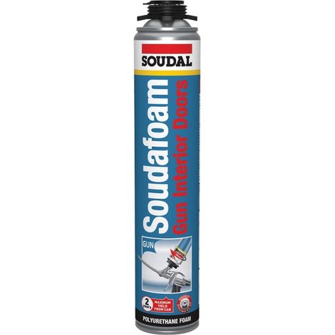 Soudal Soudafoam Interior Doors Gun 750 ml – Mousse PU faible expansion pour portes intérieures