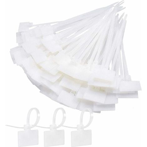 250-Piece Electrical Cable Ties, Cable Management Kit with Labels, White Plastic Cable Ties, Cable Labels for School, Garden, Office, Wall, Car (1/5)