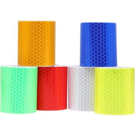 Lot de 6 Ruban Adhésif de Signalisation Ruban Réfléchissant Adhésif, Haute Performance – 50MM x 3M, Idéal pour Signaler Les Zones Dangereuses (1/5)