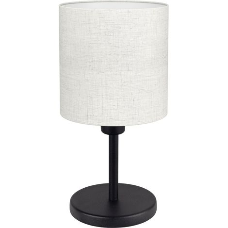 Lampada Scrivania Montetto 1 Acciaio Nero Tessuto Marrone 1 Luce E14 Ip20
