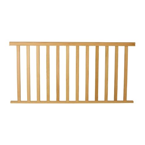 Kit balustrade sapin 2m sans poteau – 1,02m de hauteur – Feuillures intégrées pour montage facile – Intérieur uniquement