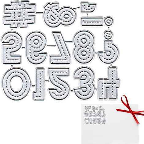 Matrices de découpe en forme de chiffres - En métal argenté - Pour anniversaire, fête, bricolage, scrapbooking (1/5)