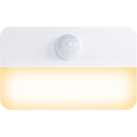 Veilleuse avec détecteur de mouvement, lumière à capteur,2 lampes LED pour armoires, lampe d'appoint fonctionnant sur piles,blanc chaud (1/4)