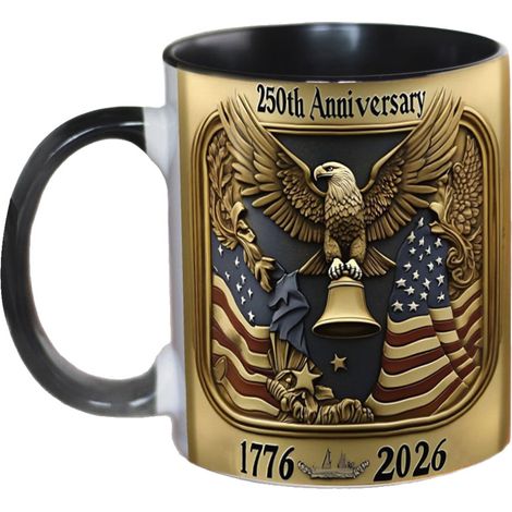 Mug Céramique - 350 ml - Décoration Anniversaire 250e Anniversaire Des États-Unis - Cadeau Historique Pour 4 Juillet - 1 Pièce (1/5)