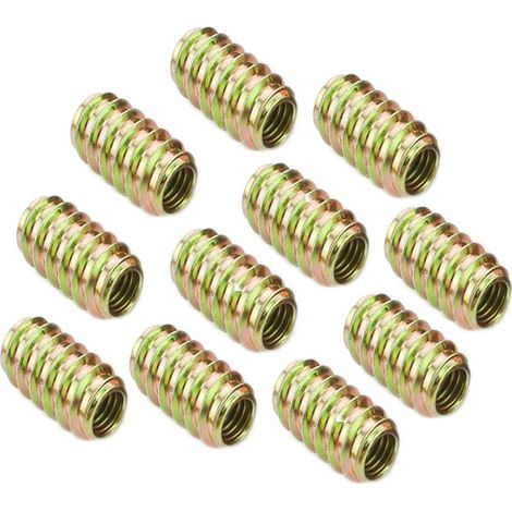 10pcs Bois Insert Interface Vis Filets Boulons Noix Fixation Meubles M8 20 (1/5)