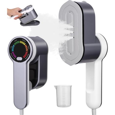 Defroisseur Vapeur Fer à Repasser Vertical, 1200W Fer à Repasser Portable, Voyage Vapeur Steamer 2 en 1 Mode avec Réservoir 120ml, Mini Défroisseur à Main, Design Léger pour Voyage, Maison et Bureau