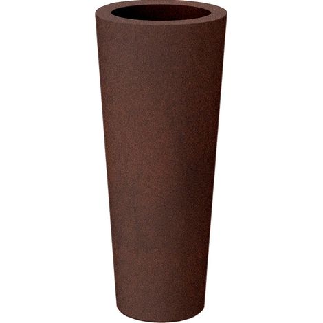Moovere – Jardinière ronde et haute FICUS 80 – Ø29 x 79 cm – 22,5 litres – Résistante aux UV et aux intempéries – Polyéthylène bronze