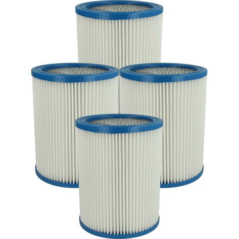vhbw 4x Faltenfilter kompatibel mit Fein Dustex 40, 25 Staubsauger - Patronenfilter Weiß Abwaschbar (1/4)