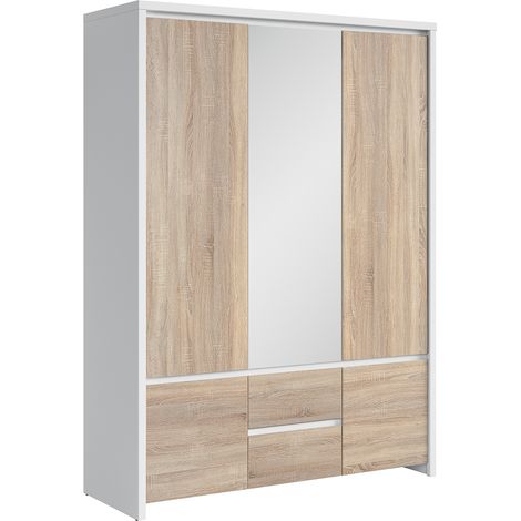 Armadio 3 ante Soren marrone e bianco 211cm