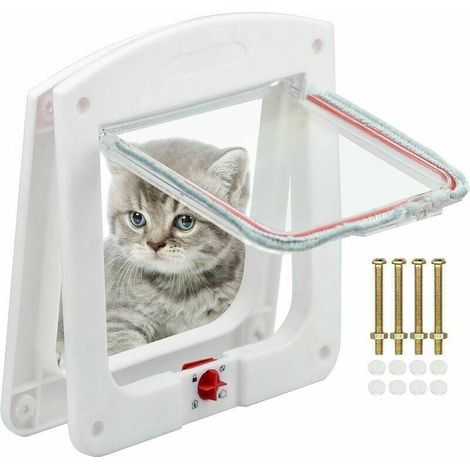 Cat Flap for Cats and Dogs, Small Cat Flap, Smart Door, Lockable in 4 Positions, Easy to Install MUMU (1/4)
