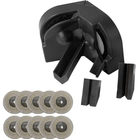Juego de afilador de brocas, amoladora de brocas, 10 discos de amolar y 3 herramientas auxiliares para carpintería, metalistería y reparación de automóviles. (1/5)