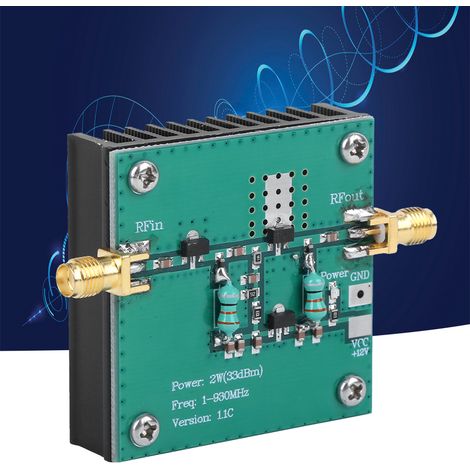 Module amplificateur de puissance à large bande RF, accessoire électrique, connecteur SMA femelle standard, 1 × 930 MHz, 2,0 W (1/5)