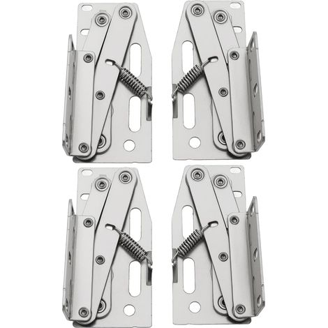2 Paires de Charnières à Ciseaux à 45 Degrés en Acier Nickelé pour Tiroir Armoire de Salle de Bain Argent (1/5)