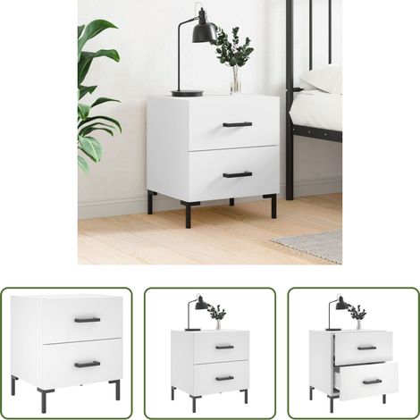 vidaXL Table de chevet moderne - Table de chevet blanc 40x35x47,5 cm bois d’ingénierie (1/5)