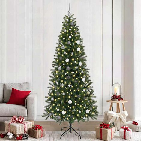 Künstlicher Weihnachtsbaum mit 300 LEDs Grün 240 cm PE und PVC (1/5)