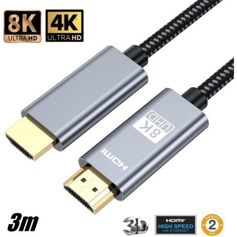 Câble HDMI 2.1 3M - 8K 60Hz - Ultra HD - eARC HDR (1/4)