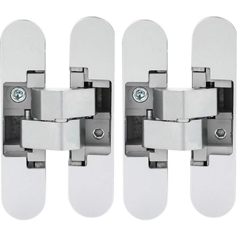 Charnière invisible pour portes, lot de 2 charnières invisibles pour portes lourdes, capacité de charge 40 kg, ouverture à 180° (1/4)