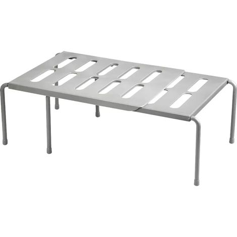 Estante de cocina telescópica Estante de almacenamiento gris Estante de armario retráctil Estante telescópico Organizador de utensilios de cocina para armario Baño Almacén Oficina (1/4)