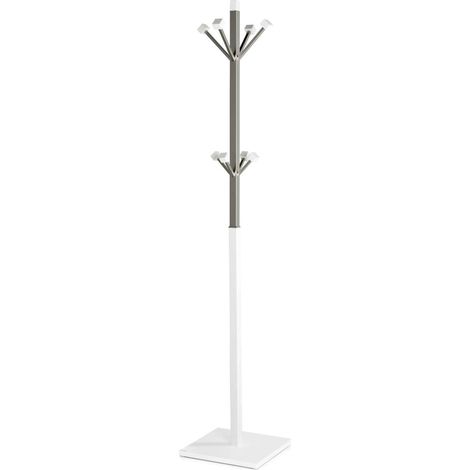 Perchero mod. 429 moderno herrajes cromo satinado lacado blanco, 180 cm(alto)34 cm(ancho)34 cm(largo) (1/2)