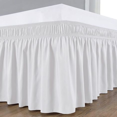 Elastic polyester bed skirt with ruffles, elastic bed skirt, bed skirt, bed skirt (cream white: 120200+40cm) (1/5)