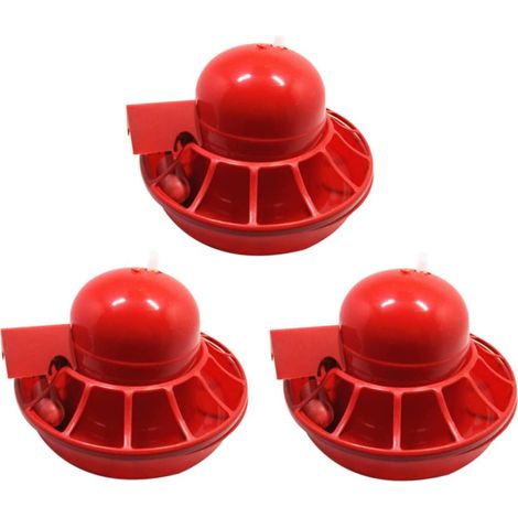 3pcs mangeoire automatique de volaille, abreuvoir de poulet volaille tasse à boire mangeoire de poulet buveur rouge (1/5)