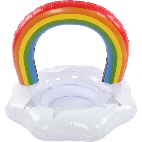 Bouée gonflable bébé arc-en-ciel avec siège de sécurité (1/5)