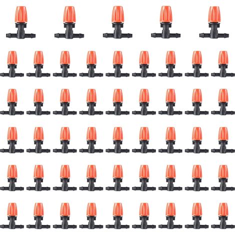 50 x Adjustable Irrigation Drip Micro Flow Drip Head Fog Nozzles for Vegetable Gardens or Flower Beds (1/5)