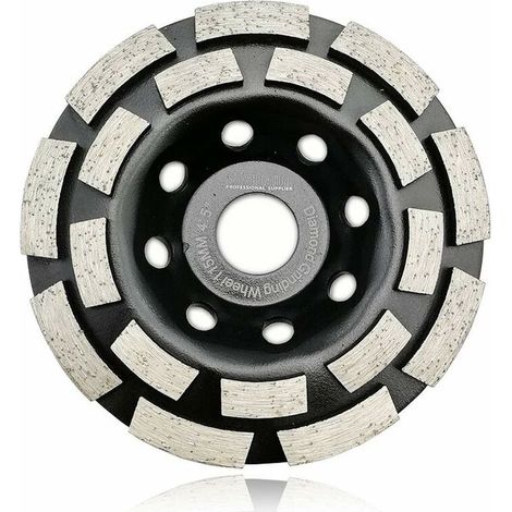 Meule à disque diamant double rangée 4-1/2 pouces pour béton granit marre maçonnerie brique, compatible arbre 7/8 pouces (1/5)