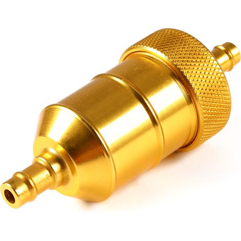 Filtre à carburant, filtre à gaz en ligne en aluminium réutilisable jaune résistant à l'usure pour VTT chinois Dirt Pit Bike