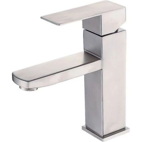 304 Robinet En Acier Inoxydable Salle De Bains Robinet D'eau Chaude Et Froide Robinet De Bassin De Salle De Bains Sous Le Robinet De Bassin