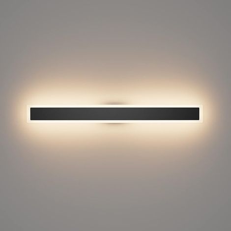 24W Applique Longue LED Villa Applique Murale Villa Porche Applique extérieure IP54 Appliques Murales Étanches Noir Longue Extérieure Lampe de Jardin-80CM, Blanc Chaud 3000K (1/5)