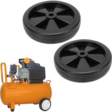 Lot de 2 roues universelles de 15 cm (6 pouces) pour compresseur d'air, pièces de rechange pour compresseur d'air de 150 mm de diamètre, roulettes en caoutchouc à 12 trous, accessoires pour pompe à ai (1/5)