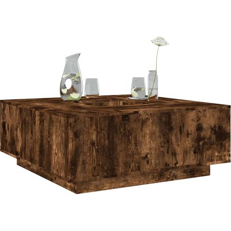 Mesa de centro madera de ingeniería roble ahumado 100x100x40 cm (1/5)