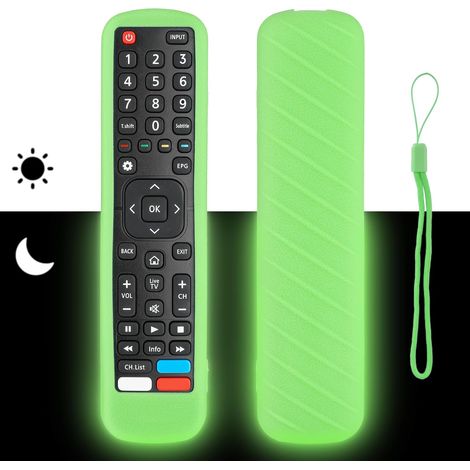 Coque de protection antichoc en silicone pour télécommande TV Hisense EN2BI27H EN2BF27H EN2BB27H EN2X27HS EN2D27 EN2AK27H (vert fluo) (1/5)