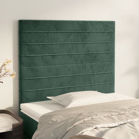 Cabecero Terciopelo Verde Oscuro 90x5x118/128 cm vidaXL (1/5)