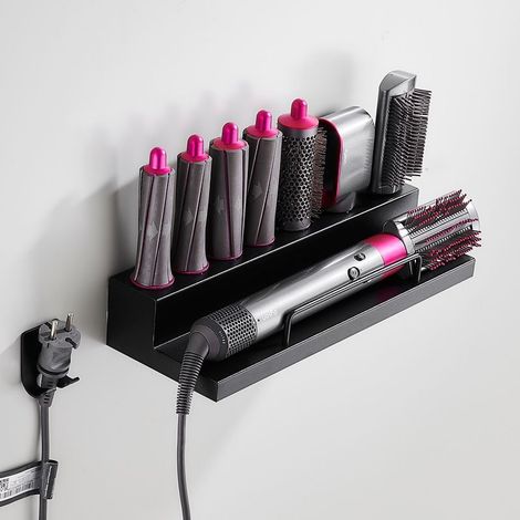 Support mural pour sèche-cheveux Dyson Airwrap Styler fer à boucler et 7 accessoires, kit de rangement mural en acier inoxydable 3813.87CM (1/5)