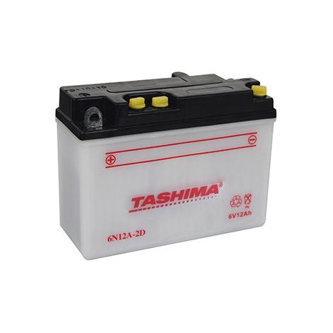Batteria al Piombo Tashima 6V, 12A. L: 156, P: 57, H: 116mm, + a Sinistra Per Moto. (consegnata senza acido). - Batteria da mettere in acido