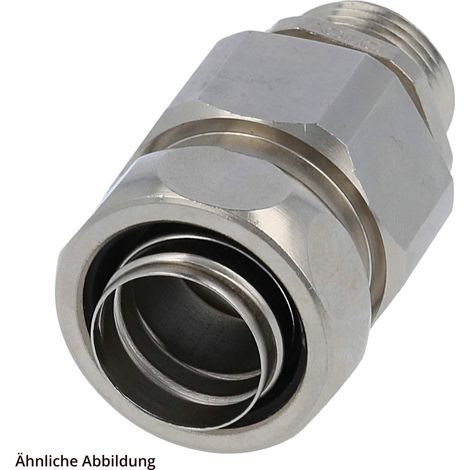 FLEXA USZ-EX-M Metallverschraubung-ATEX gerade Gewinde M20x1,5 für Schlauch-Außendurchmesser 17,0mm für Schlauch-Innendurchmesser 14,0mm - 1 Stück (1/2)