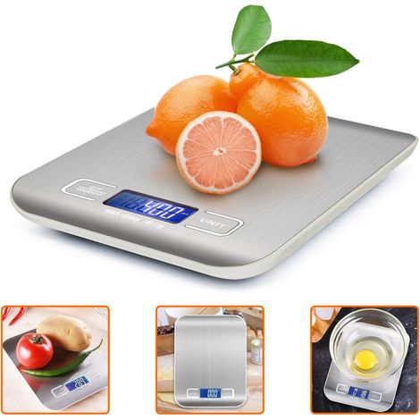 TrAdE Shop Traesio - Bilancia Elettronica Digitale Da Cucina Digitale In Acciaio Inossidabile Max 5kg - (1/5)