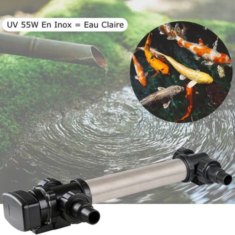 U.V INOX Stérilisateur - Clarificateur ( Ultra Violet ) 55W, Pour Bassin De Jardin, De Plus De 20 m³ (1/5)