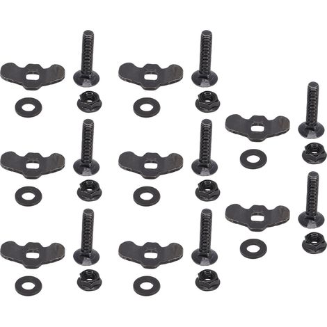 Lot de 8 écrous filetés M8 x 40 L à double cosse pour fixation d'arrimage, capacité de charge de 6 000 LBS pour camion, lit, remorque, contrôle du fret, pick-up, RV, ATV, noir (1/5)