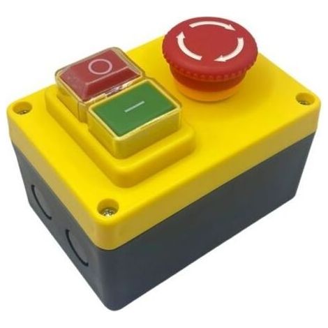 Einphasen-220-V-Ein-/Ausschalter, Sicherheitsschalter mit großem rotem Not-Aus-Knopf zum schnellen Abschalten von Frästischen und elektrischen Geräten (1/5)