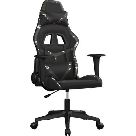 Maison Exclusive - Sedia da Gaming Massaggiante Nero e Mimetico in Similpelle (1/5)